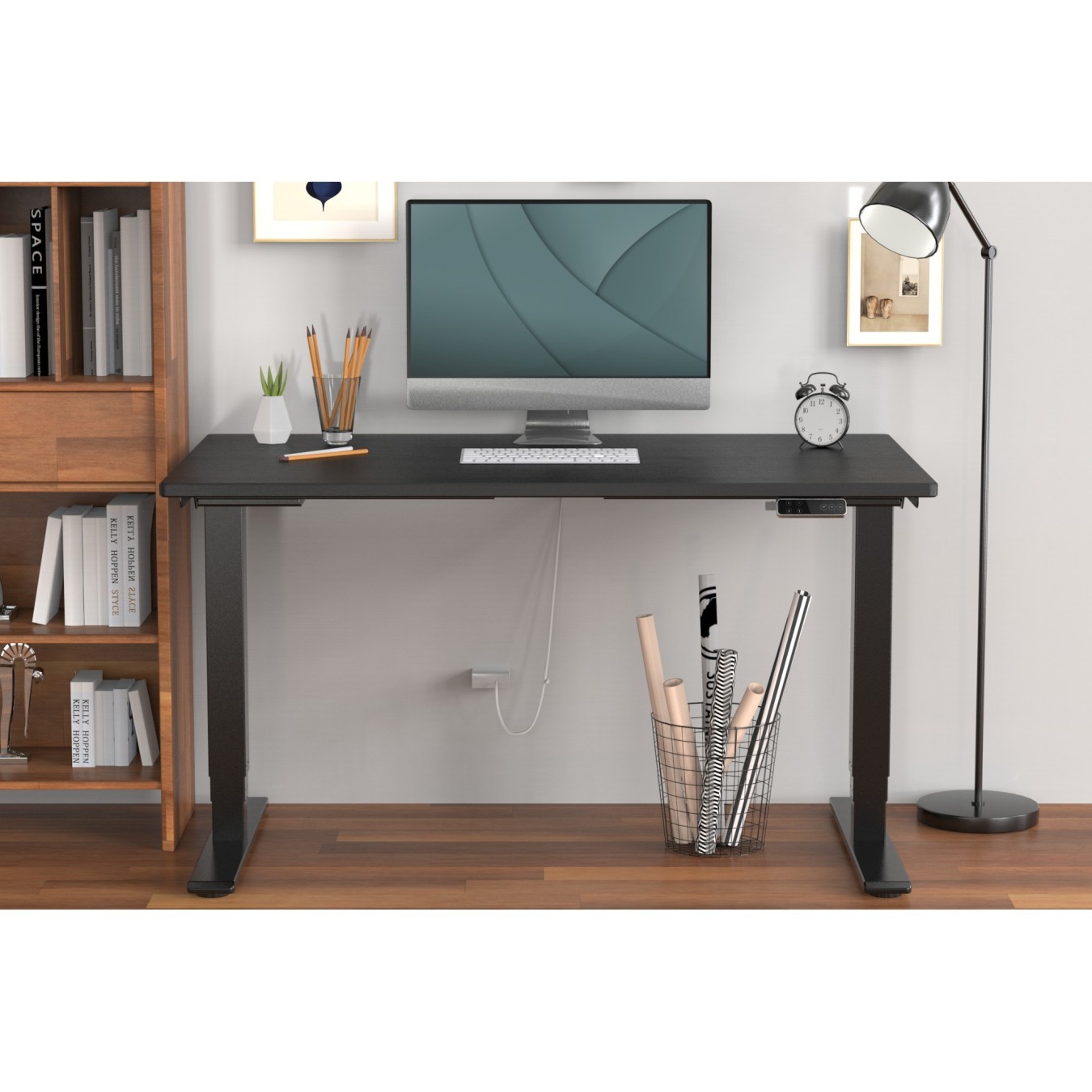 Digitus Electric Height-Adjustable Desk Frame - Black (Dual Motor, 3-Stage, 2 legs, 100 kg capacity)