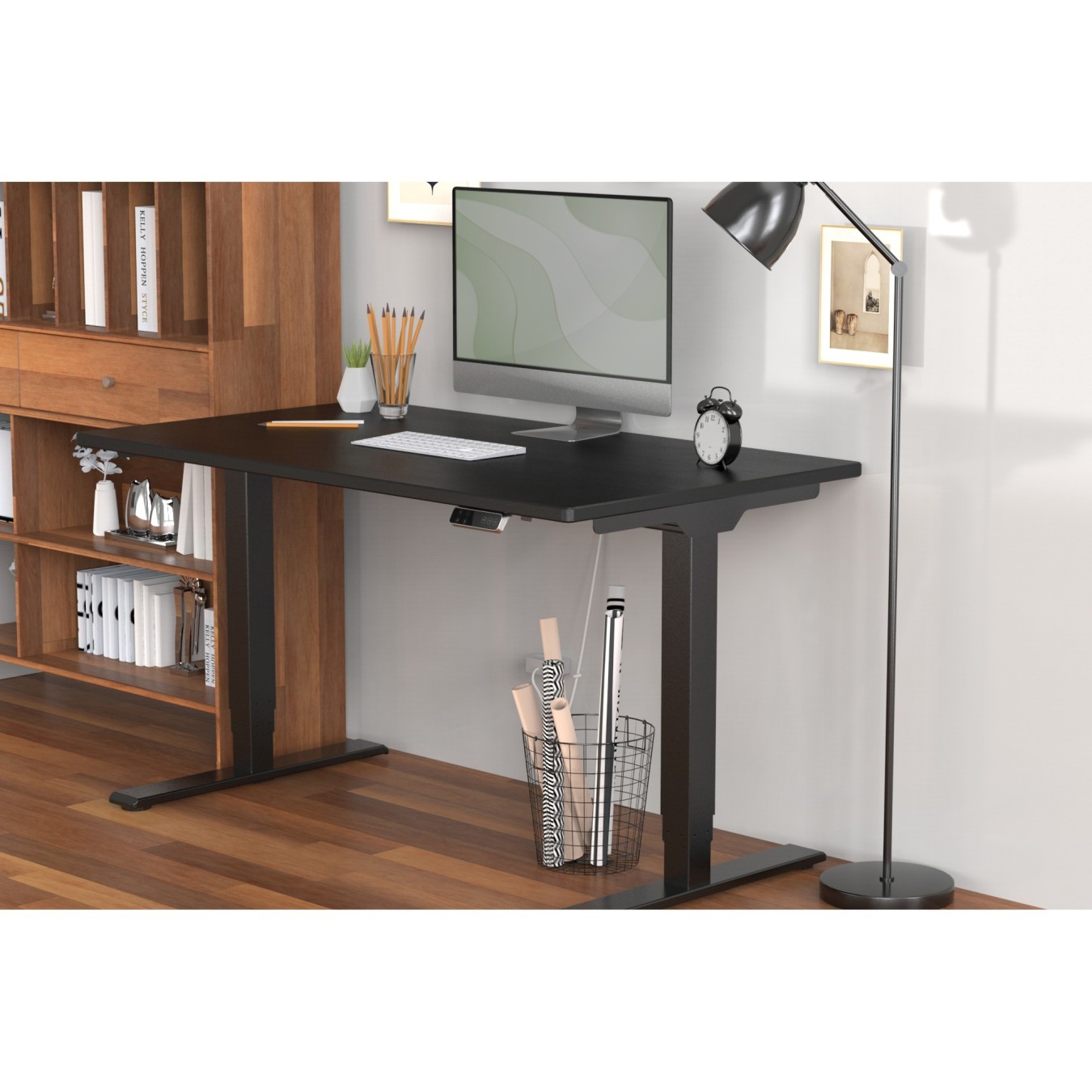 Digitus Electric Height-Adjustable Desk Frame - Black (Dual Motor, 3-Stage, 2 legs, 100 kg capacity)