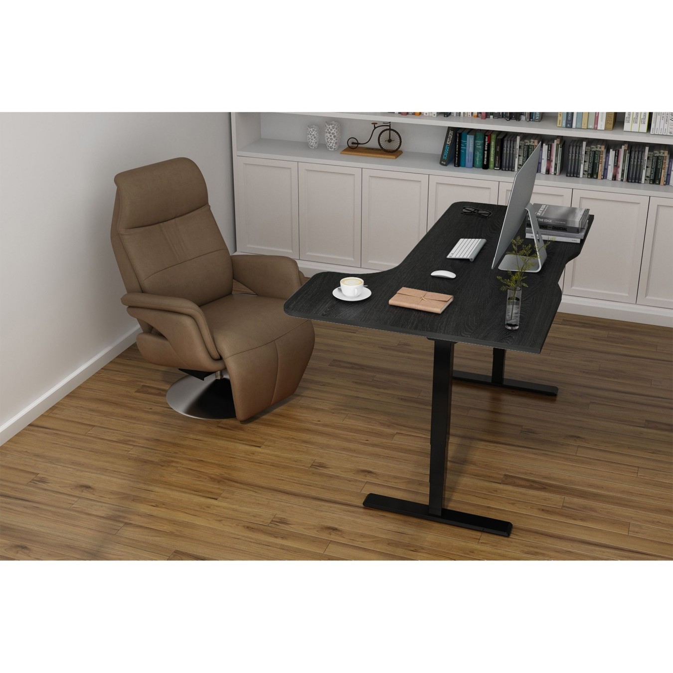 Digitus Electric Height-Adjustable Desk Frame - Black (Dual Motor, 3-Stage, 2 legs, 100 kg capacity)