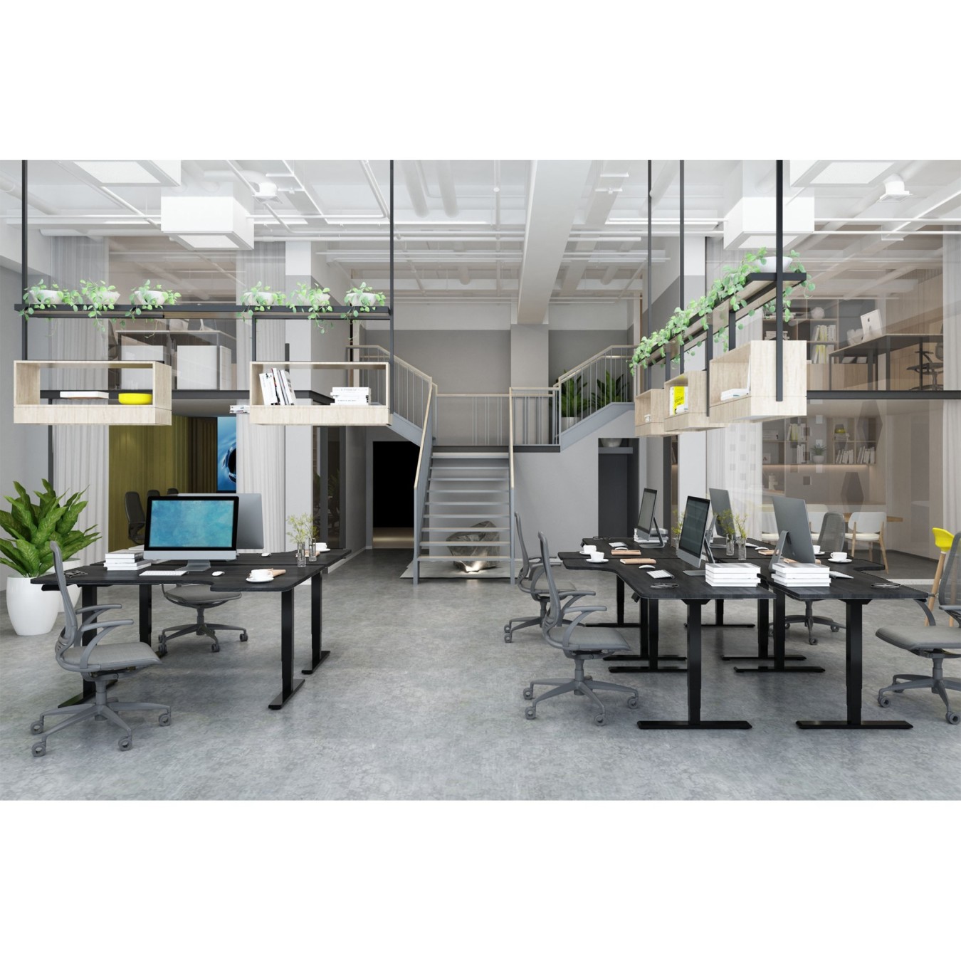 Digitus Electric Height-Adjustable Desk Frame - Black (Dual Motor, 3-Stage, 2 legs, 100 kg capacity)