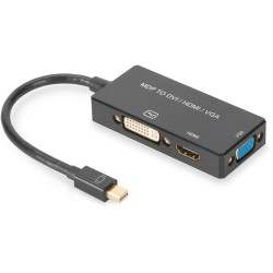 Buy DIGITUS Mini DisplayPort to HDMI+DVI+VGA Converter Cable - Black - 0.2 m - D... in Cyprus, Nicosia, Limassol, Larnaka, Pafos