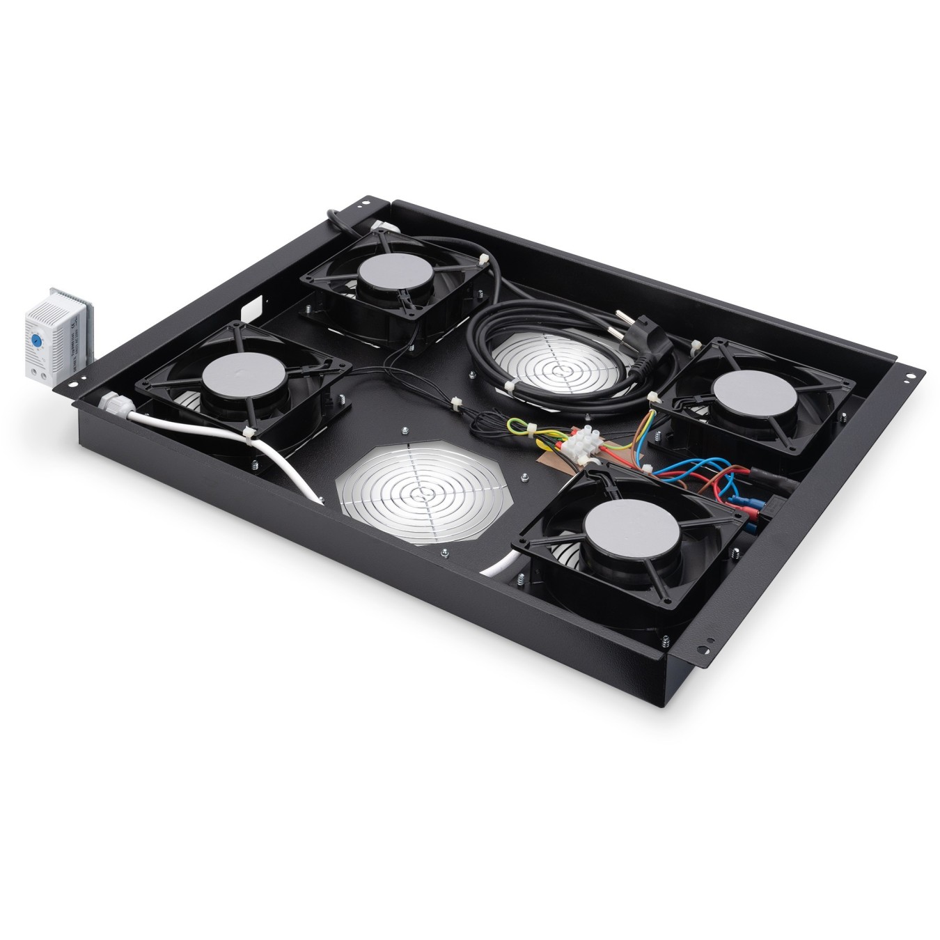 DIGITUS Roof Fan Unit - Unique 4 Fans - Black - Rack Cabinet Cooling Module — Buy in Cyprus with Fast Delivery