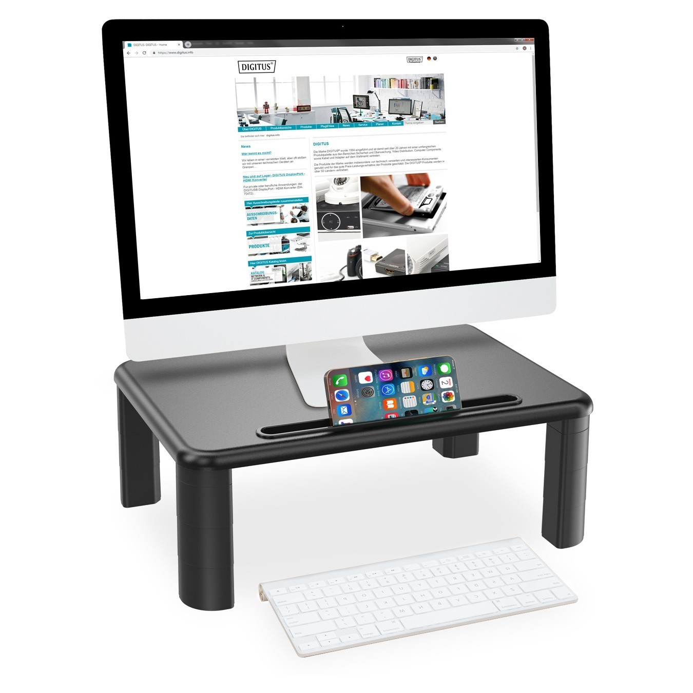 Digitus Height-Adjustable Monitor Riser - Black — Buy in Cyprus with Fast Delivery
