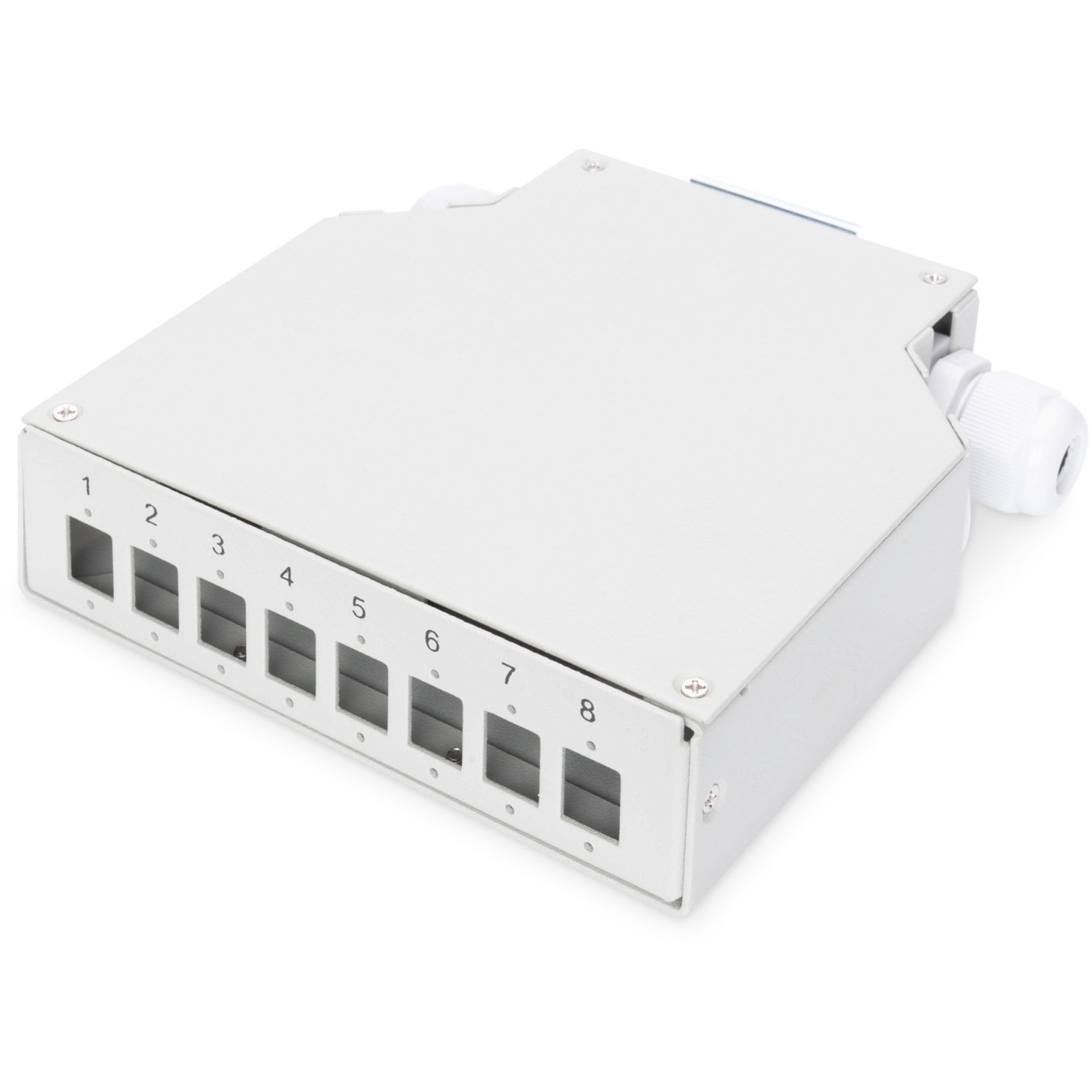 DIGITUS DIN Rail Splice Box for 8 LC/DX Couplers - White — Buy in Cyprus with Fast Delivery