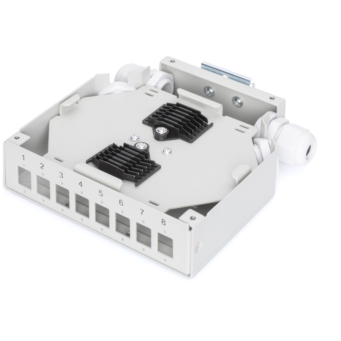 DIGITUS DIN Rail Splice Box for 8 LC/DX Couplers - White — Buy in Cyprus with Fast Delivery