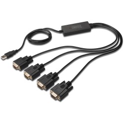 Buy DIGITUS USB 2.0 to 4x RS232 Cable - Black, 1.5 m in Cyprus, Nicosia, Limassol, Larnaka, Pafos