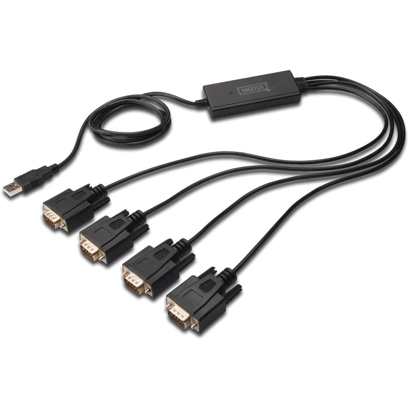 DIGITUS USB 2.0 to 4x RS232 Cable - Black, 1.5 m — Buy in Cyprus with Fast Delivery