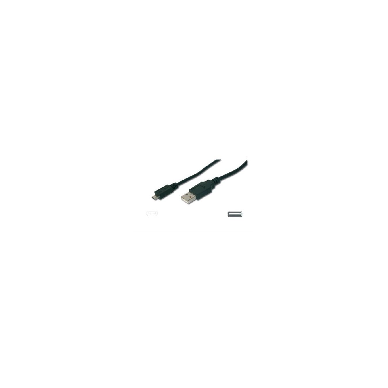 DIGITUS USB 2.0 A to Micro-B Cable - 3.0 m - Black, Stainless Steel Braided — Buy in Cyprus with Fast Delivery