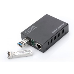 Buy DIGITUS Gigabit Media Converter RJ45 to SFP - Black - 1 Gbps, External Power in Cyprus, Nicosia, Limassol, Larnaka, Pafos