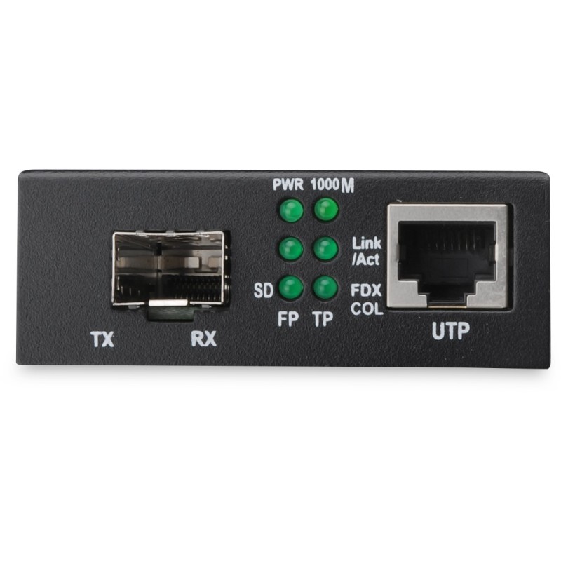 Buy DIGITUS Gigabit Media Converter RJ45 to SFP - Black - 1 Gbps, External Power in Cyprus, Nicosia, Limassol, Larnaka, Pafos