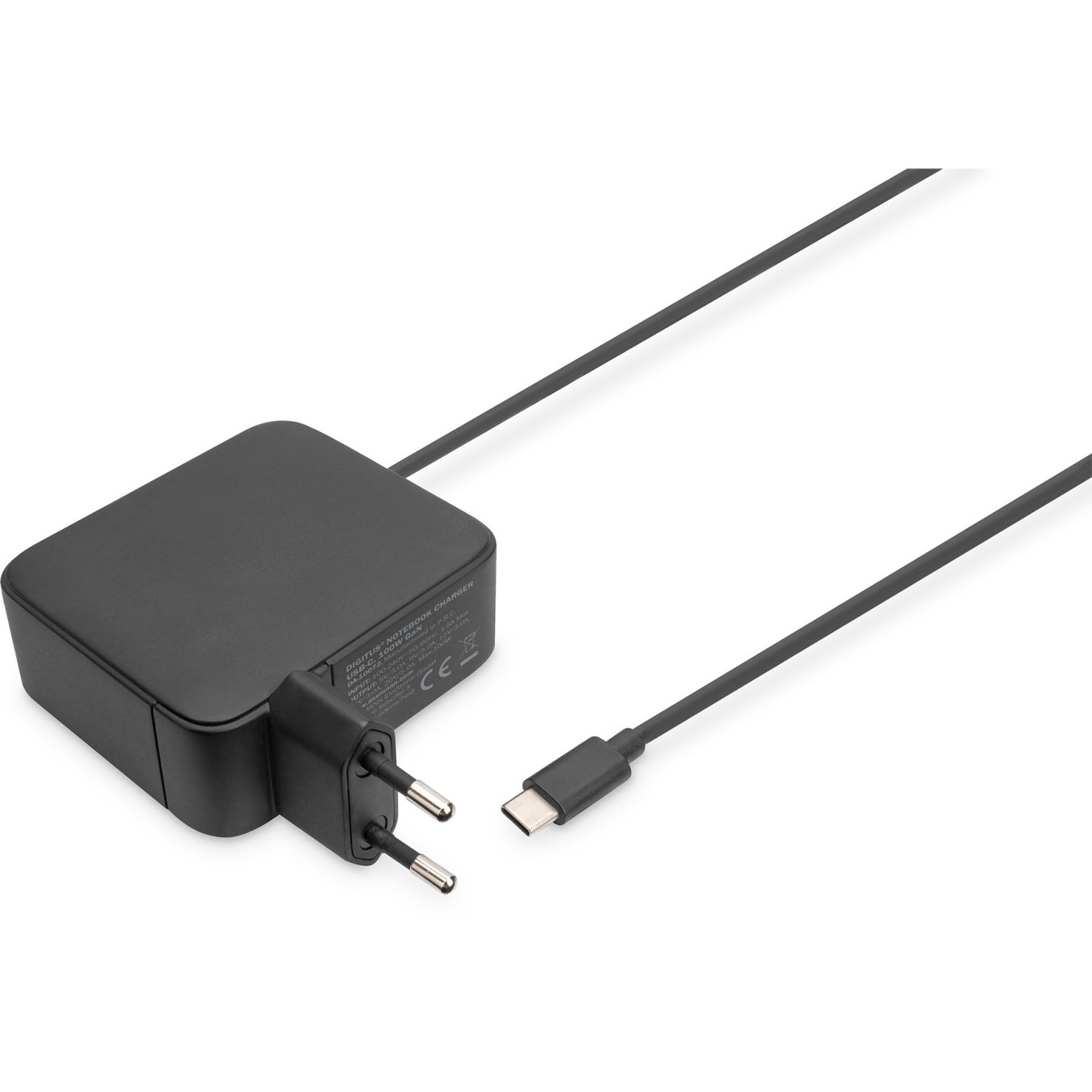 Digitus Universal Notebook Charger USB-C 100W PD3.0 GaN - 1.2m Cable (Color: Black) — Buy in Cyprus with Fast Delivery