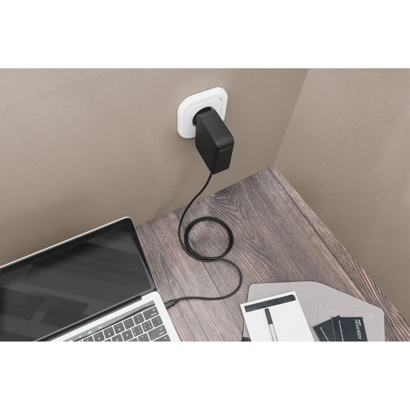 Digitus Universal Notebook Charger USB-C 100W PD3.0 GaN - 1.2m Cable (Color: Black) — Buy in Cyprus with Fast Delivery