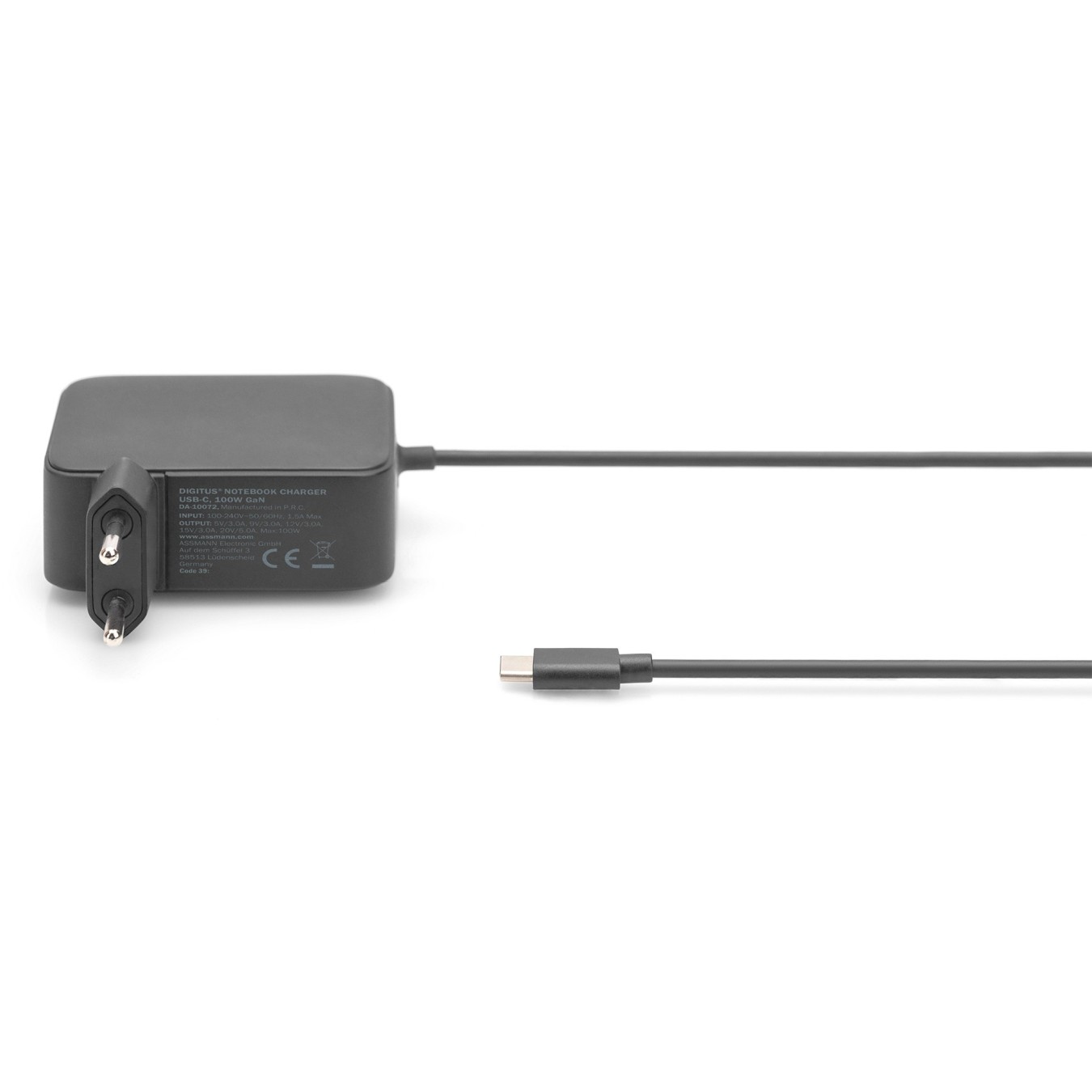Digitus Universal Notebook Charger USB-C 100W PD3.0 GaN - 1.2m Cable (Color: Black) — Buy in Cyprus with Fast Delivery