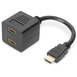 Buy DIGITUS HDMI Y-Splitter Cable - 0.2 m - Black, Gold Contacts, 1x HDMI A Male... in Cyprus, Nicosia, Limassol, Larnaka, Pafos