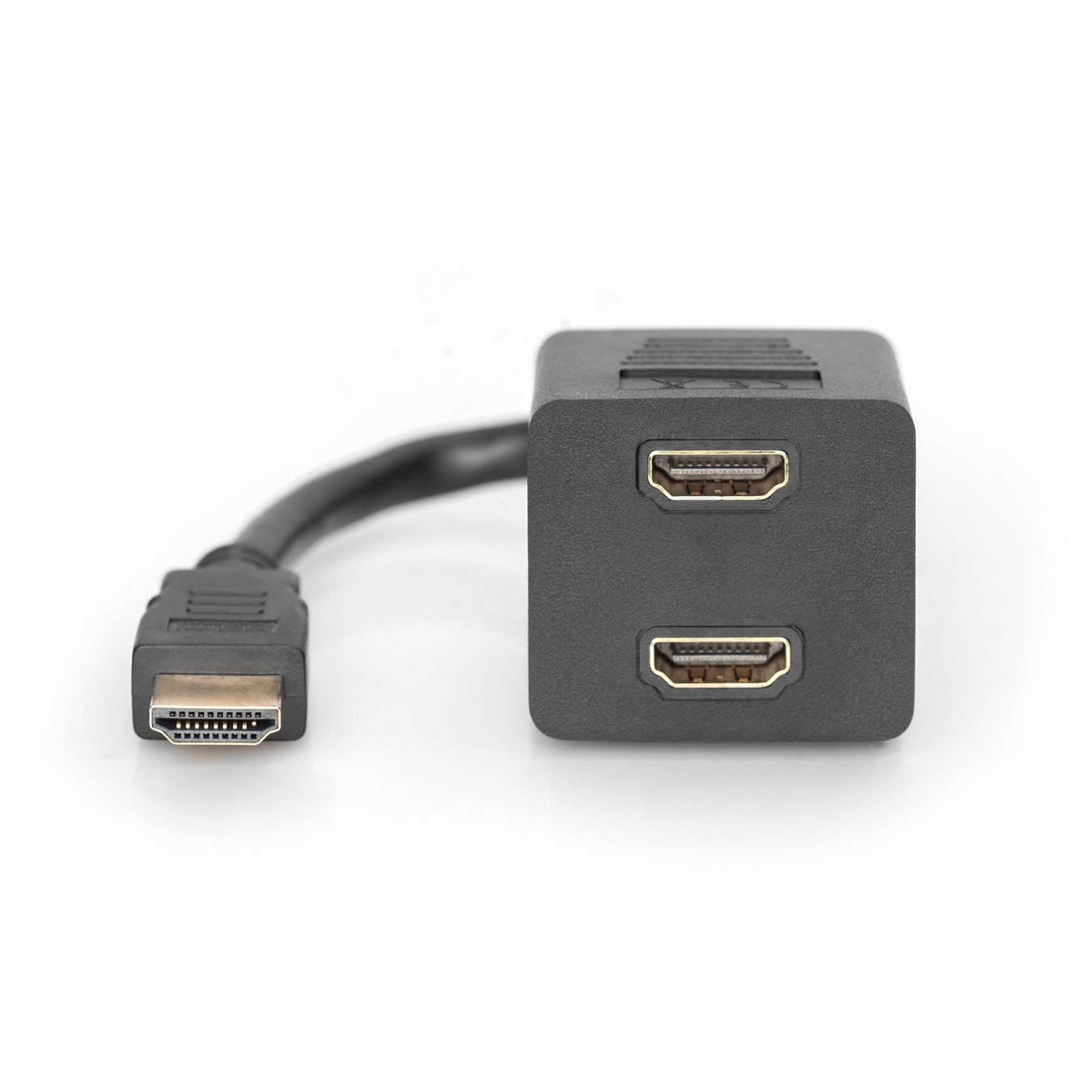 DIGITUS HDMI Y-Splitter Cable - 0.2 m - Black, Gold Contacts, 1x HDMI A Male to 2x HDMI A Female