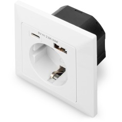 Buy DIGITUS Safety Flush-Mount Socket USB-C + USB-A US - White in Cyprus, Nicosia, Limassol, Larnaka, Pafos