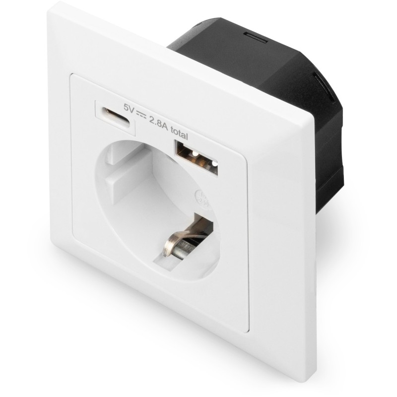 Buy DIGITUS Safety Flush-Mount Socket USB-C + USB-A US - White in Cyprus, Nicosia, Limassol, Larnaka, Pafos