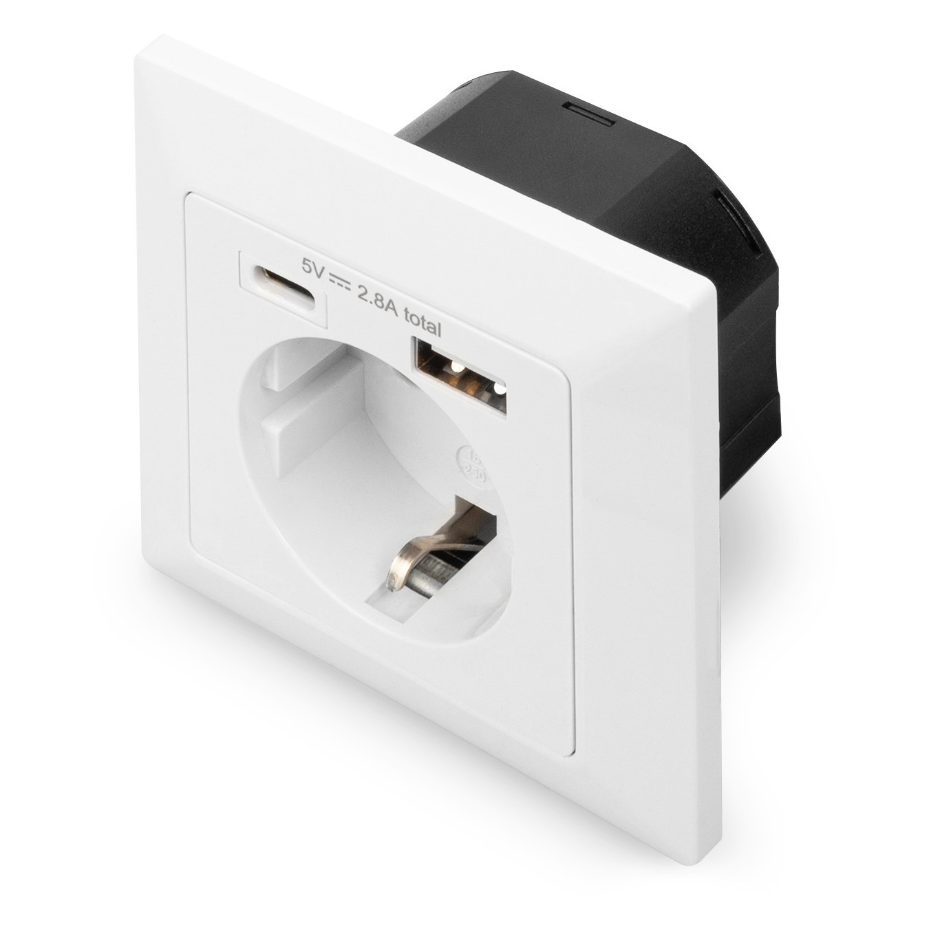 DIGITUS Safety Flush-Mount Socket USB-C + USB-A US - White — Buy in Cyprus with Fast Delivery