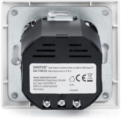 Buy DIGITUS Safety Flush-Mount Socket USB-C + USB-A US - White in Cyprus, Nicosia, Limassol, Larnaka, Pafos