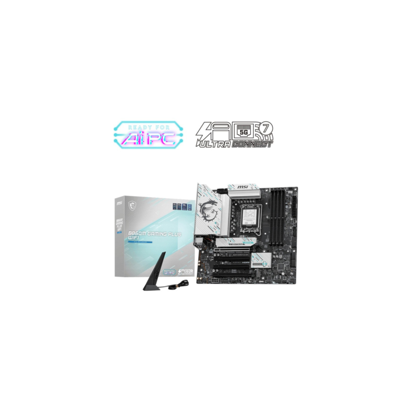 MSI B860M GAMING PLUS WIFI - LGA 1851 Micro-ATX Motherboard - DDR5 256GB, 4x DIMM, RGB, 5Gb LAN