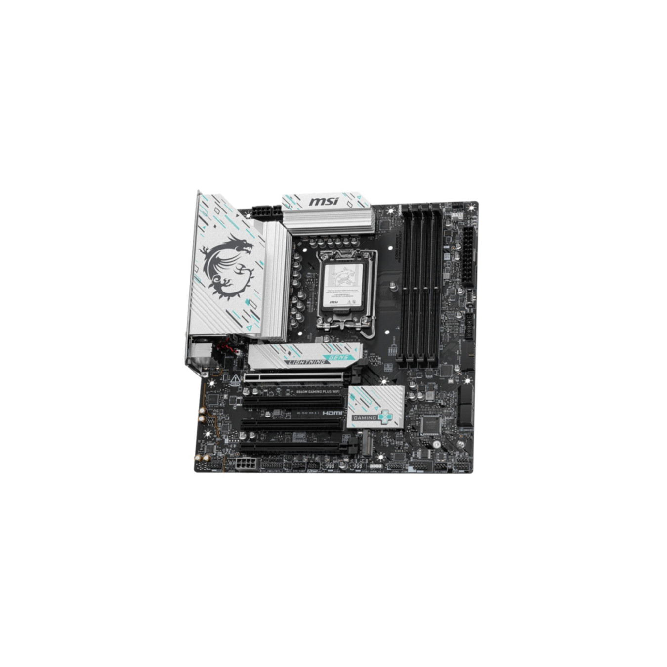 MSI B860M GAMING PLUS WIFI - LGA 1851 Micro-ATX Motherboard - DDR5 256GB, 4x DIMM, RGB, 5Gb LAN