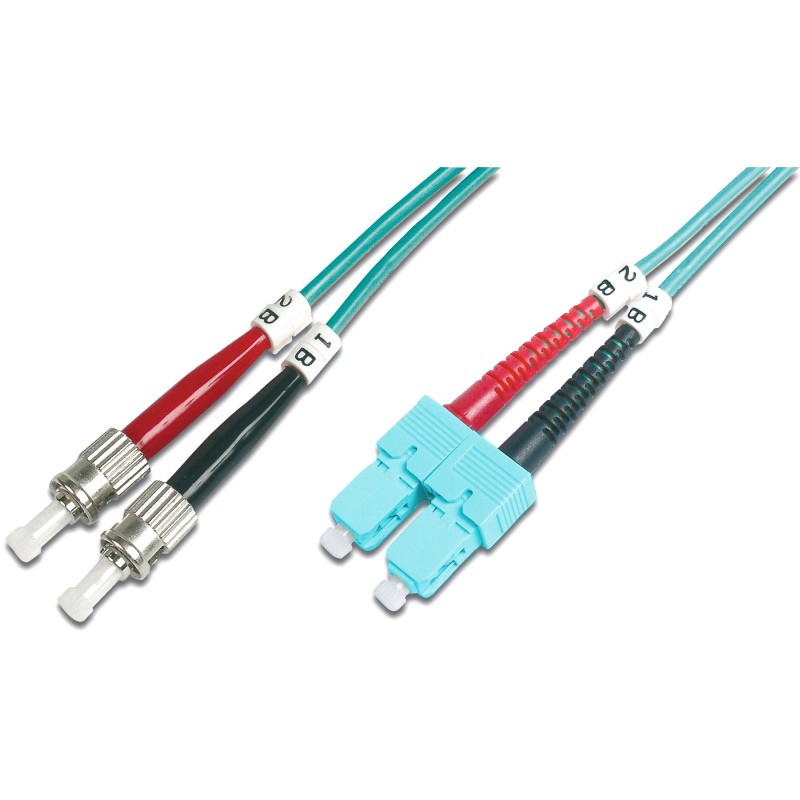 Buy DIGITUS LWL Patch Cable ST to SC - OM3 Duplex Multimode - Aqua, 2.0 m in Cyprus, Nicosia, Limassol, Larnaka, Pafos