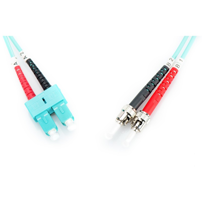 Buy DIGITUS LWL Patch Cable ST to SC - OM3 Duplex Multimode - Aqua, 2.0 m in Cyprus, Nicosia, Limassol, Larnaka, Pafos