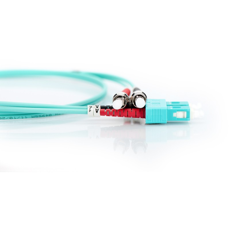 Buy DIGITUS LWL Patch Cable ST to SC - OM3 Duplex Multimode - Aqua, 2.0 m in Cyprus, Nicosia, Limassol, Larnaka, Pafos