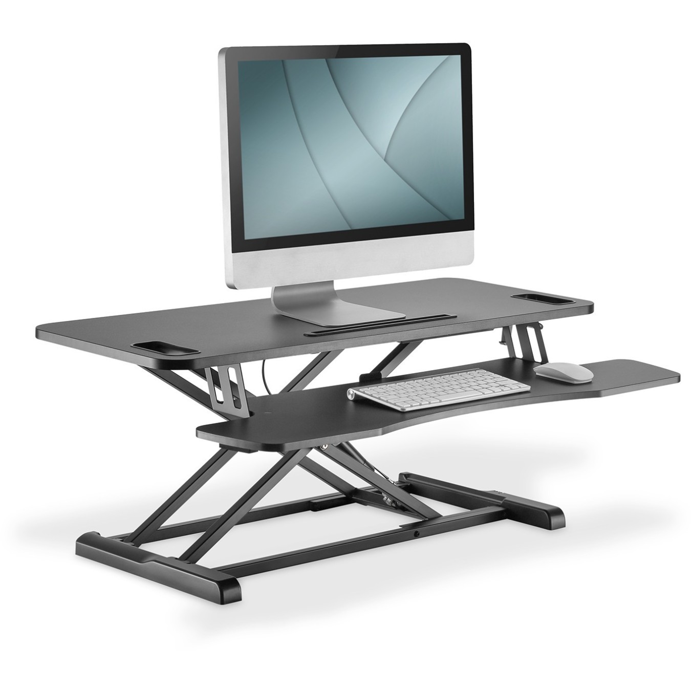 Digitus DA-90380-1 Ergonomic Desk Riser - DA-90380-1 - Black, Freestanding, Manual height adjustment