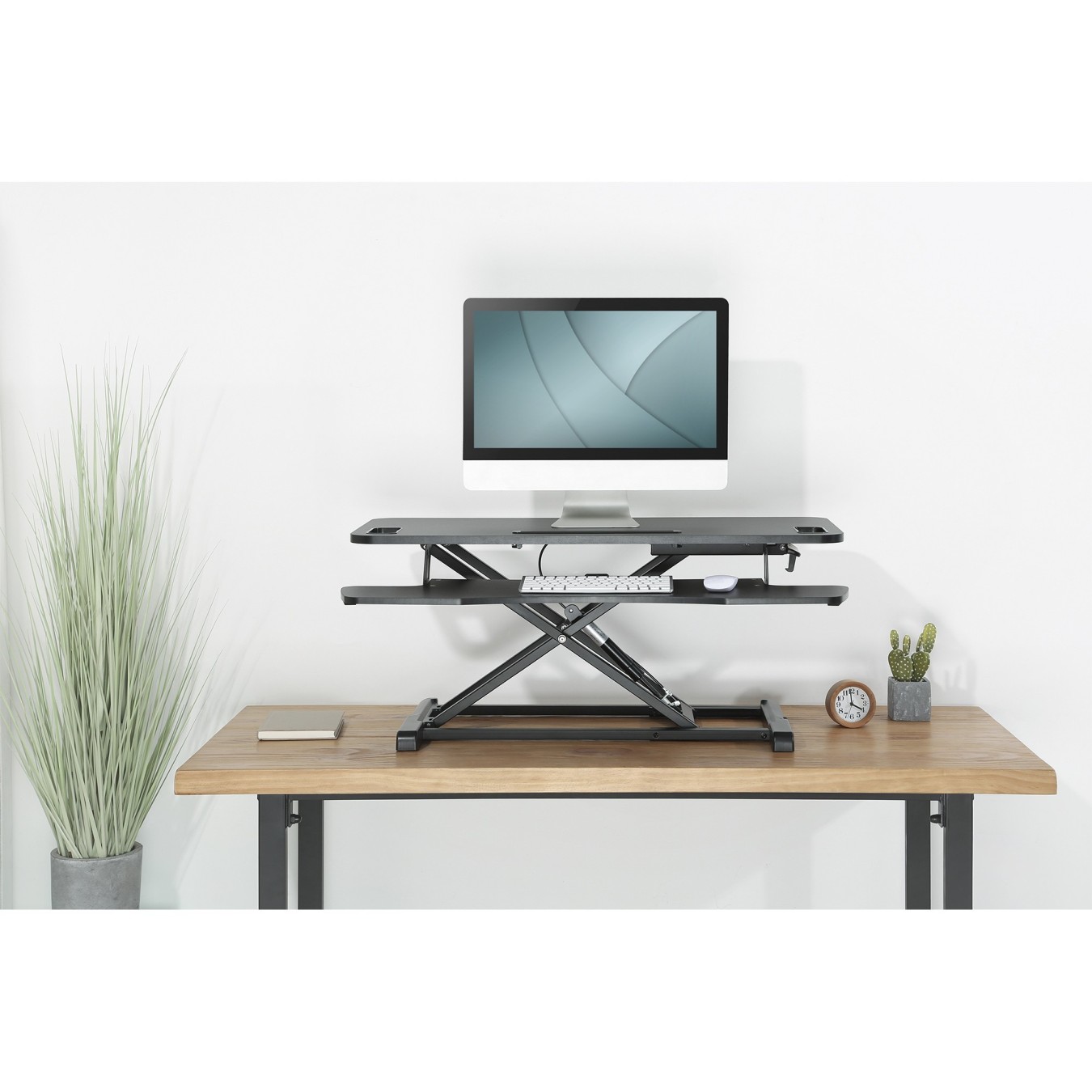 Digitus DA-90380-1 Ergonomic Desk Riser - DA-90380-1 - Black, Freestanding, Manual height adjustment