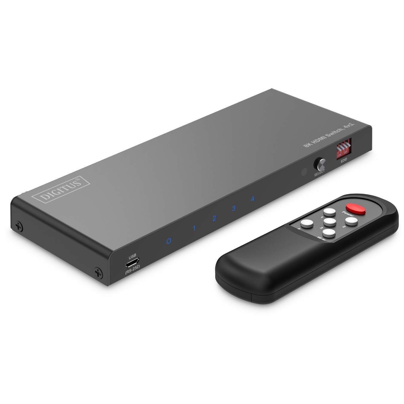 DIGITUS HDMI Switch 4x1 8K60Hz - 4x1 HDMI Switch with 8K/60Hz — Buy in Cyprus with Fast Delivery