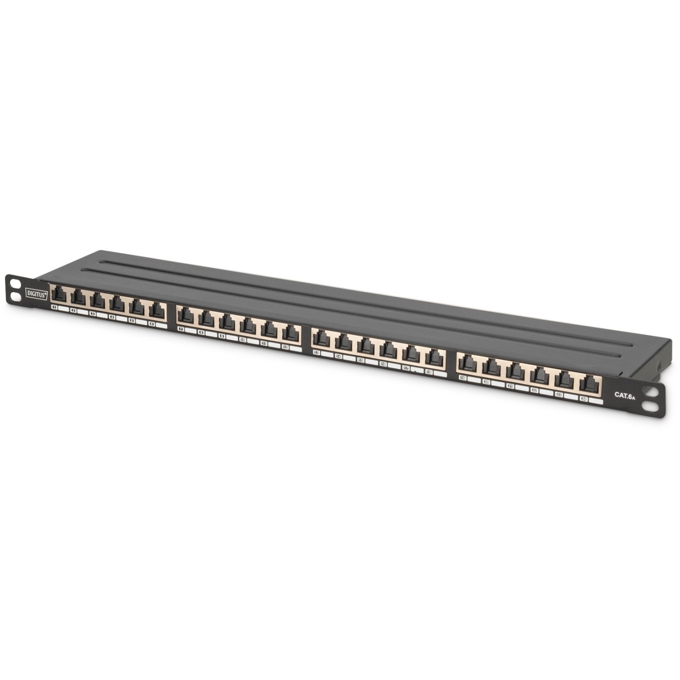 DIGITUS Patchpanel 0.5U 24-Port Cat6a Shielded Black - Characteristics (Black) — Buy in Cyprus with Fast Delivery
