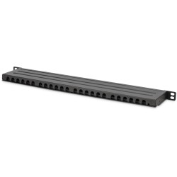 Buy DIGITUS Patchpanel 0.5U 24-Port Cat6a Shielded Black - Characteristics (Black) in Cyprus, Nicosia, Limassol, Larnaka, Pafos