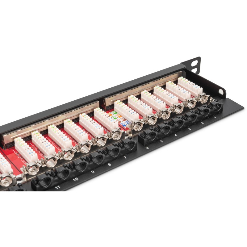 Buy DIGITUS Patchpanel 0.5U 24-Port Cat6a Shielded Black - Characteristics (Black) in Cyprus, Nicosia, Limassol, Larnaka, Pafos