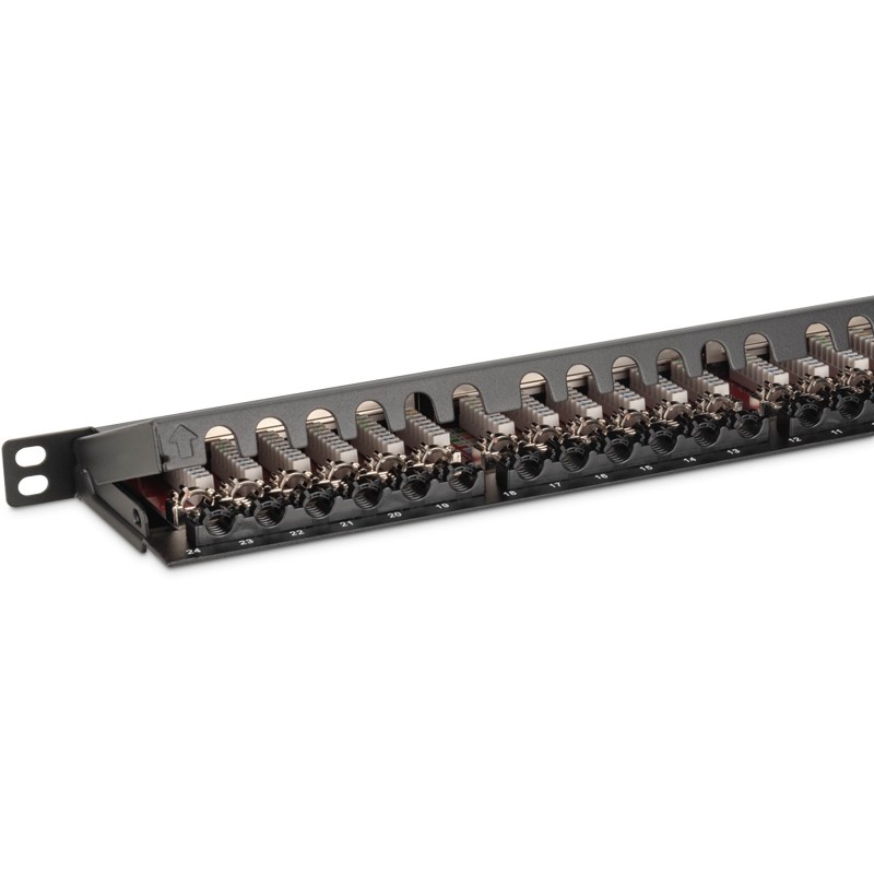 Buy DIGITUS Patchpanel 0.5U 24-Port Cat6a Shielded Black - Characteristics (Black) in Cyprus, Nicosia, Limassol, Larnaka, Pafos