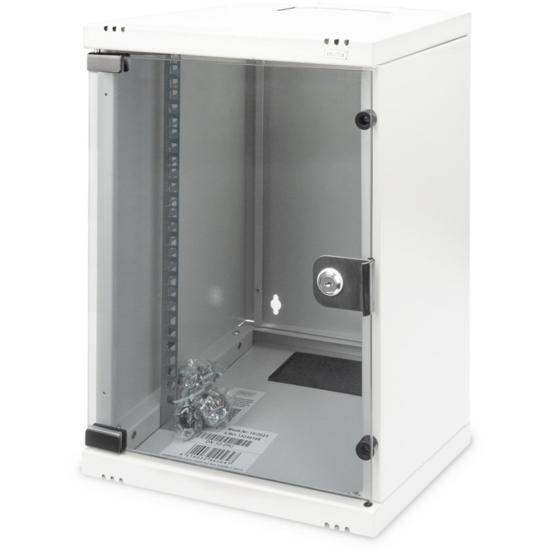 Buy DIGITUS Compact Wall Cabinet 9U 254mm - Glass Door Gray in Cyprus, Nicosia, Limassol, Larnaka, Pafos