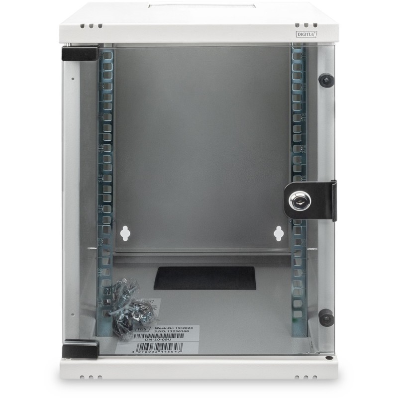 Buy DIGITUS Compact Wall Cabinet 9U 254mm - Glass Door Gray in Cyprus, Nicosia, Limassol, Larnaka, Pafos