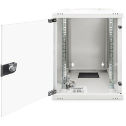 Buy DIGITUS Compact Wall Cabinet 9U 254mm - Glass Door Gray in Cyprus, Nicosia, Limassol, Larnaka, Pafos