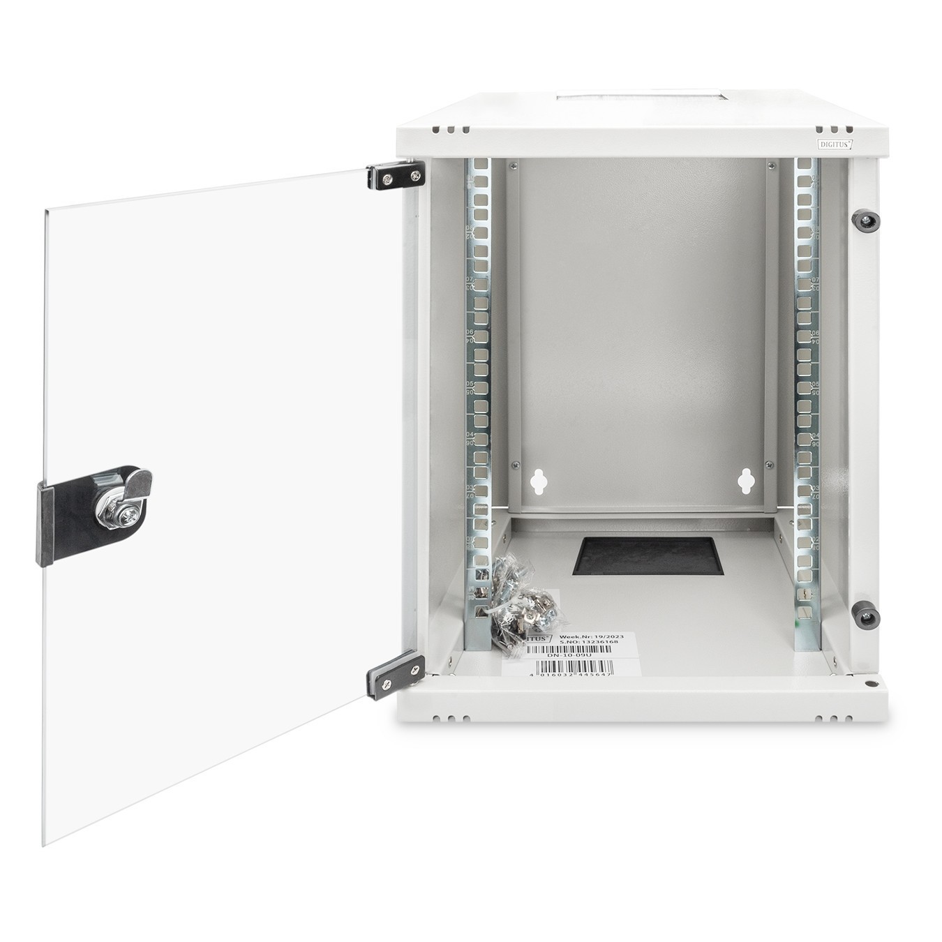 DIGITUS Compact Wall Cabinet 9U 254mm - Glass Door Gray — Buy in Cyprus with Fast Delivery