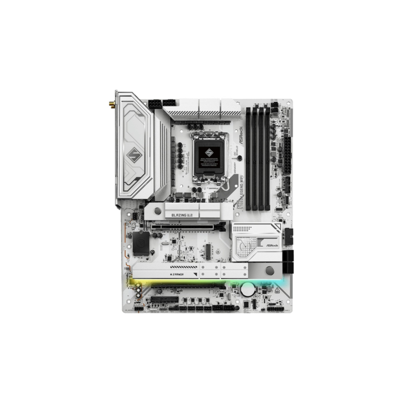 ASRock Z890 Steel Legend WiFi - LGA1851 ATX Motherboard - White, DDR5, 4x DIMM (256GB), Wi‑Fi 7, 2.5Gb LAN