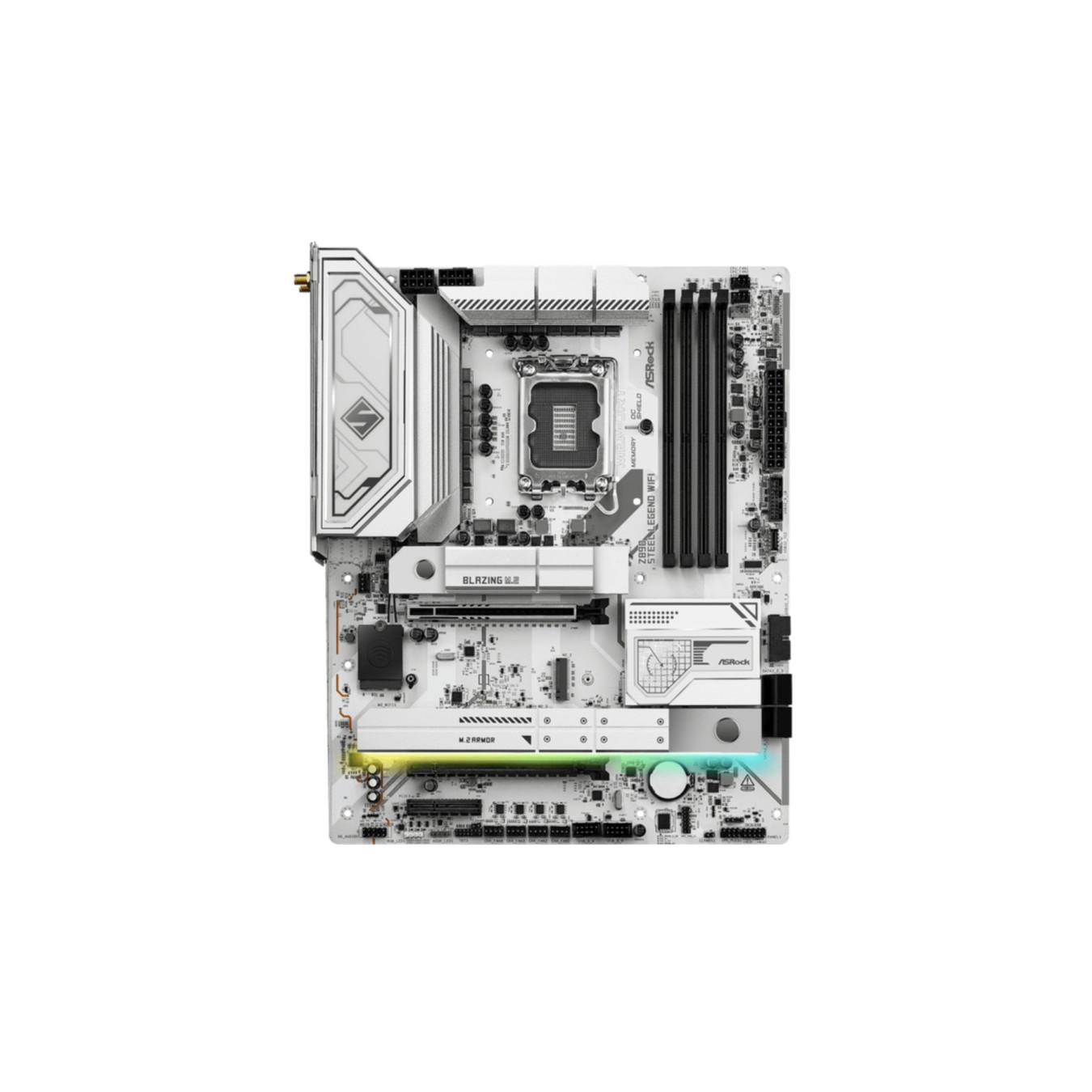 ASRock Z890 Steel Legend WiFi - LGA1851 ATX Motherboard - White, DDR5, 4x DIMM (256GB), Wi‑Fi 7, 2.5Gb LAN