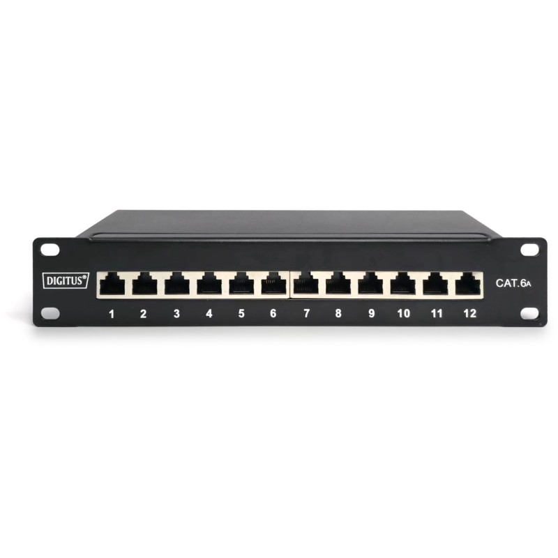Buy DIGITUS Cat.6A Patch Panel Shielded, 12-Port, Black - Characteristics (Color... in Cyprus, Nicosia, Limassol, Larnaka, Pafos