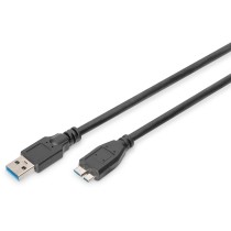 DIGITUS USB 3.0 A to Micro-B Cable - 1.0 m - Black, Stainless Steel Connectors — Buy in Cyprus with Fast Delivery