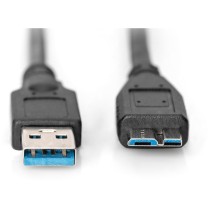 DIGITUS USB 3.0 A to Micro-B Cable - 1.0 m - Black, Stainless Steel Connectors — Buy in Cyprus with Fast Delivery