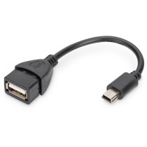 DIGITUS USB 2.0 OTG Adapter - Mini-B Male to USB-A Female - 0.2m - Black — Buy in Cyprus with Fast Delivery