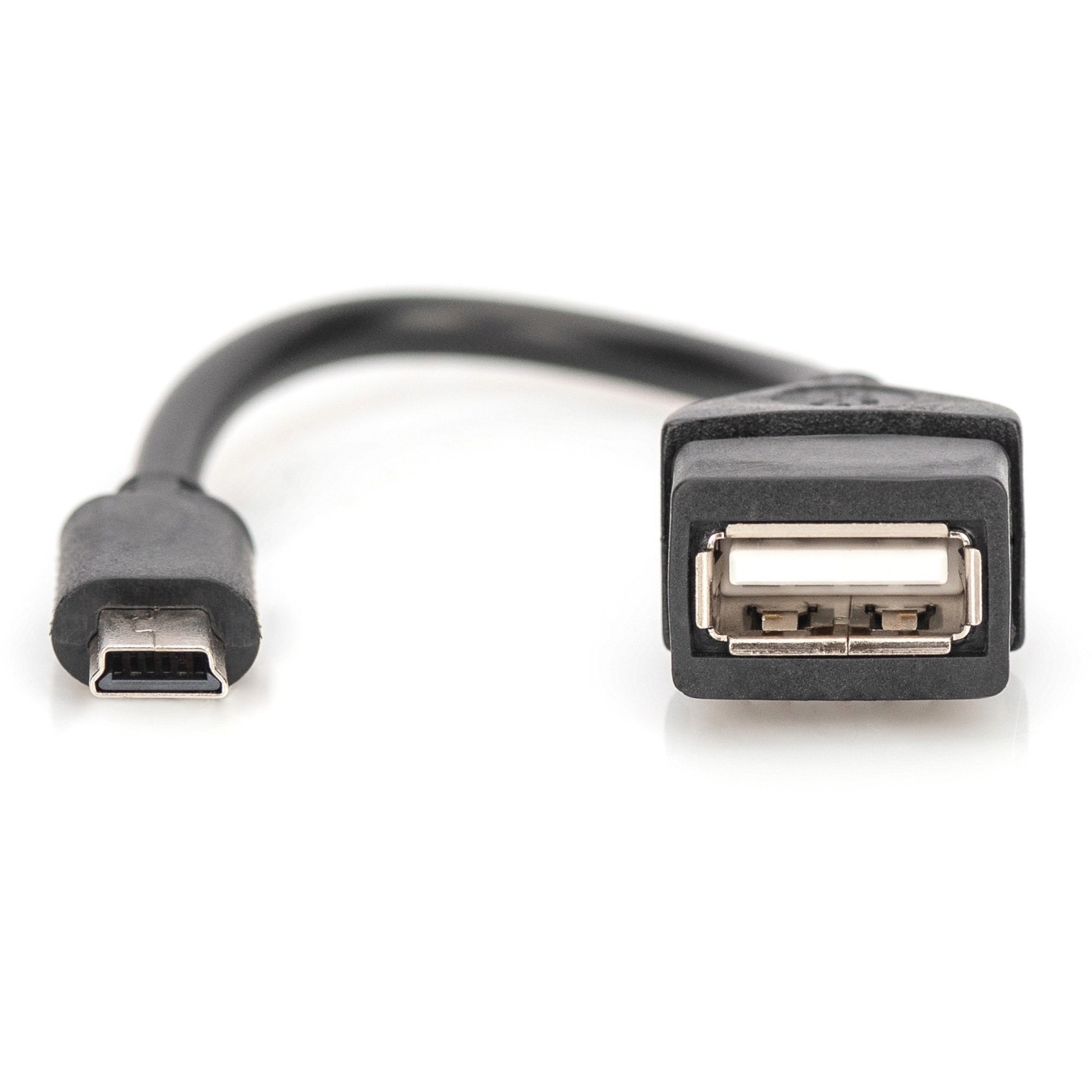 DIGITUS USB 2.0 OTG Adapter - Mini-B Male to USB-A Female - 0.2m - Black — Buy in Cyprus with Fast Delivery