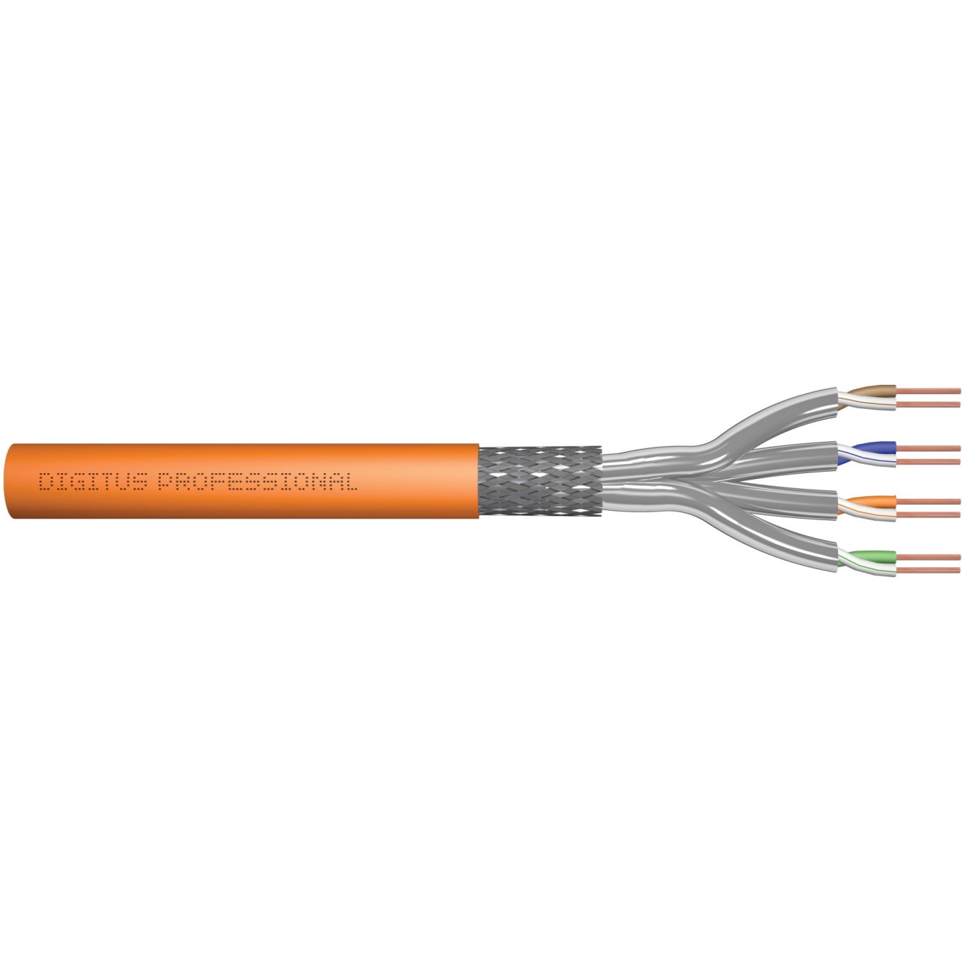 DIGITUS Instal-kab Cat7 S/FTP Cable - 500m - Orange, AWG23, Solid Copper — Buy in Cyprus with Fast Delivery