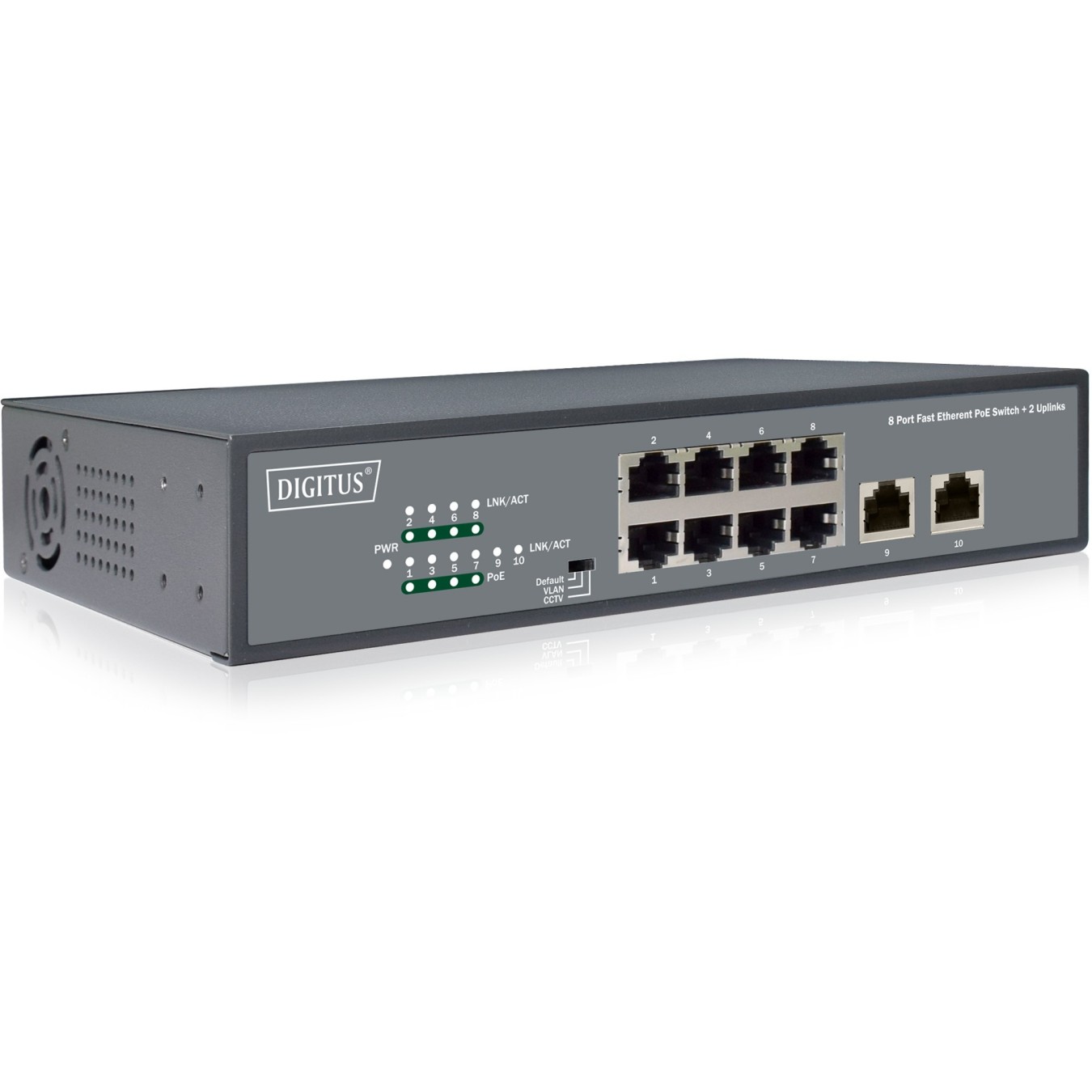 Digitus Switch 8-Port 10/100 PoE Unmanaged - Black - 120W Budget — Buy in Cyprus with Fast Delivery