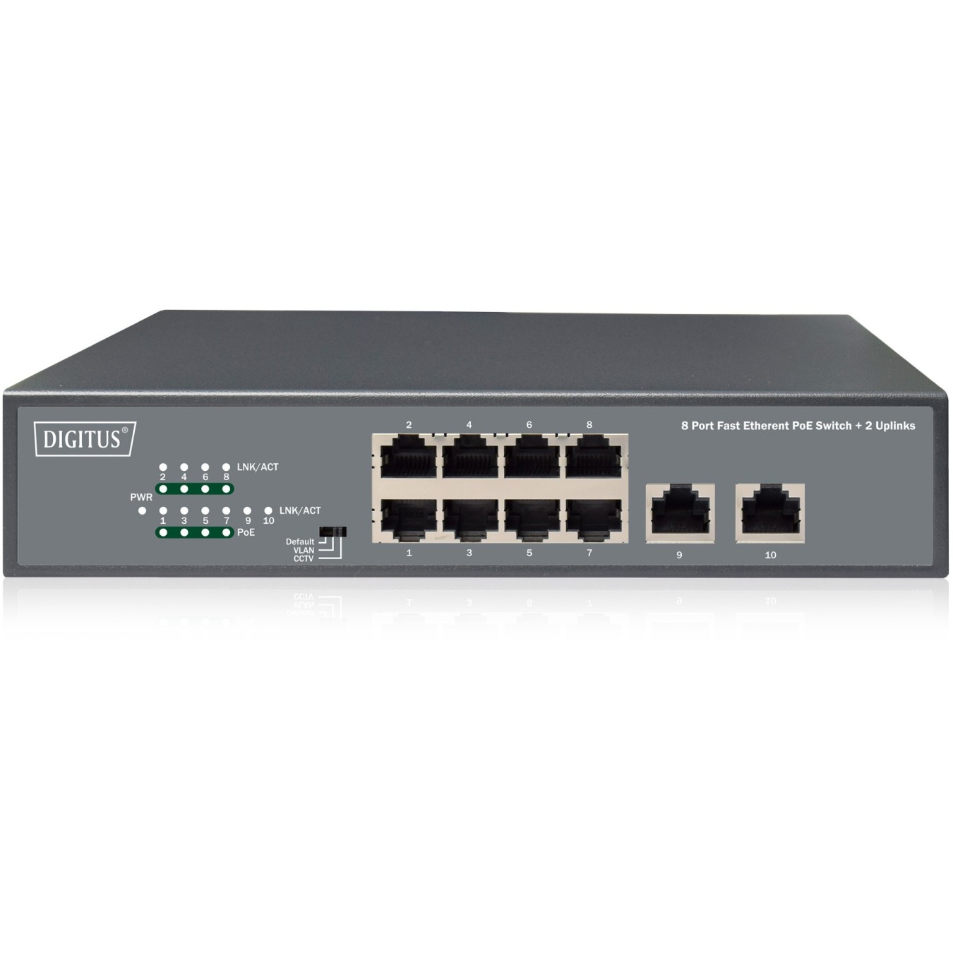 Digitus Switch 8-Port 10/100 PoE Unmanaged - Black - 120W Budget — Buy in Cyprus with Fast Delivery