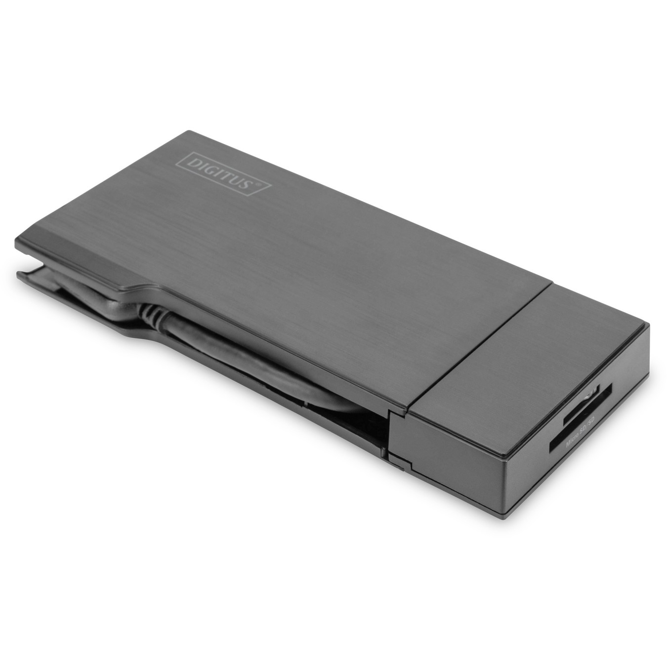 Digitus Travel Docking Station VGA/HDMI Grey - USB 3.2 Gen 1 Type-A, 2x USB-A, Gigabit Ethernet, MicroSD/SD